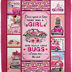 Once Upon A Time There Was A Girl Who Really Loved Bugs Fleece Blanket - Sherpa Blanket - Woven Blanket, White, Cozy Plush Fleece Blanket - 50x60