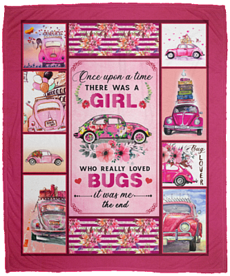 Once Upon A Time There Was A Girl Who Really Loved Bugs Fleece Blanket - Sherpa Blanket - Woven Blanket, White, Cozy Plush Fleece Blanket - 50x60