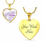 To My Daughter Even Though You're Not My Blood I Love You As If You Were Heart Pendant Necklace - Heart Luxury Necklace (Gold Plated) To My Daughter Even Though You're Not My Blood I Love You As If You Were Heart Pendant Necklace - Heart Luxury Necklace (Gold Plated)
