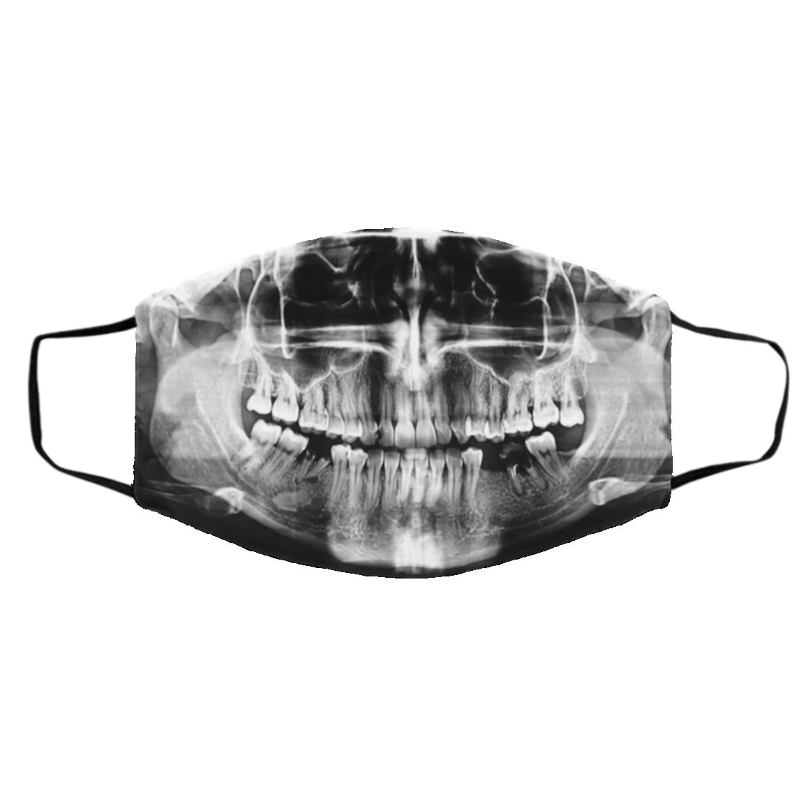 Skull Xray Dental Gift Washable Reusable Custom - Printed Cloth Face Mask Cover, White, Cloth Face Cover – Medium/Large