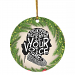 RBG Speak Your Mind Even If Your Voice Shakes 2020 Decorative Christmas Ornament - Ruth Bader Xmas Ornament, White, Circle Ornament