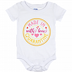 Made With Love Quarantined Together Funny Baby Onesie - Toddler Baby Infant Bodysuit, White, Baby Onesie - 12 Month