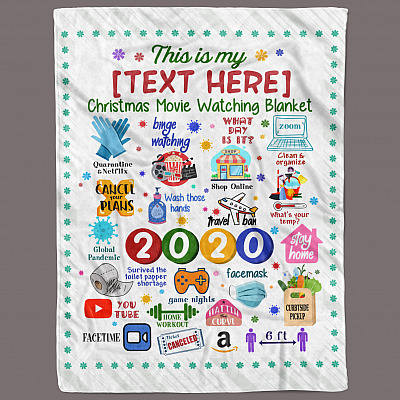 Alternative view of This Is My Quarantine Christmas Movie Watching Blanket - 2020 A Year To Remember Memes Personalized Blanket