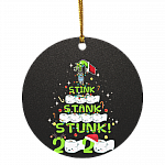 Stink Stank Stunk Ornament, White, Circle Ornament