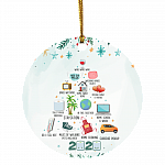 Christmas Quarantined 2020 Ornament, White, Circle Ornament