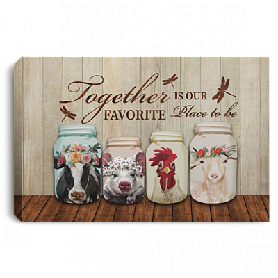 Together Is Our Favorite Place To Be Framed Canvas - Unframed Poster, White, 0.75'' Framed Canvas