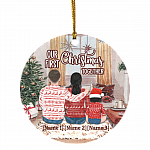 Personalized Our First Christmas Together Family Decorative Christmas Ornament - Holiday Flat Circle Ornament, White, Circle Ornament