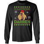 I'm Claustrophobic Darren Hoodie - Sweatshirt - Long Sleeve Shirt - Gemma Collins Ugly Christmas Sweater, Black, Long Sleeve