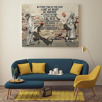 Alternative view of My First Time At The Club I Lost My Heart Northern Soul Dancing Wrapped Framed Canvas Prints - Unframed Poster