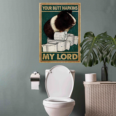 Alternative view of Guinea Pig Your Butt Napkins My Lord Funny Toilet Gallery Wrapped Framed Canvas Prints - Unframed Poster
