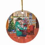 Personalized Our First Christmas Together Holiday Circle Ornament Keepsake - Our First Christmas As Mommy and Daddy, White, Circle Ornament