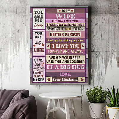 Alternative view of To My Wife The Day I Met You I Found My Missing Piece From Husband Framed Canvas Prints - Unframed Poster