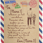 Personalized From Dad To My Daughter Whenever You Feel Overwhelmed Airmail Fleece Blanket - Mink Sherpa Blanket, White, Cozy Plush Fleece Blanket - 50x60