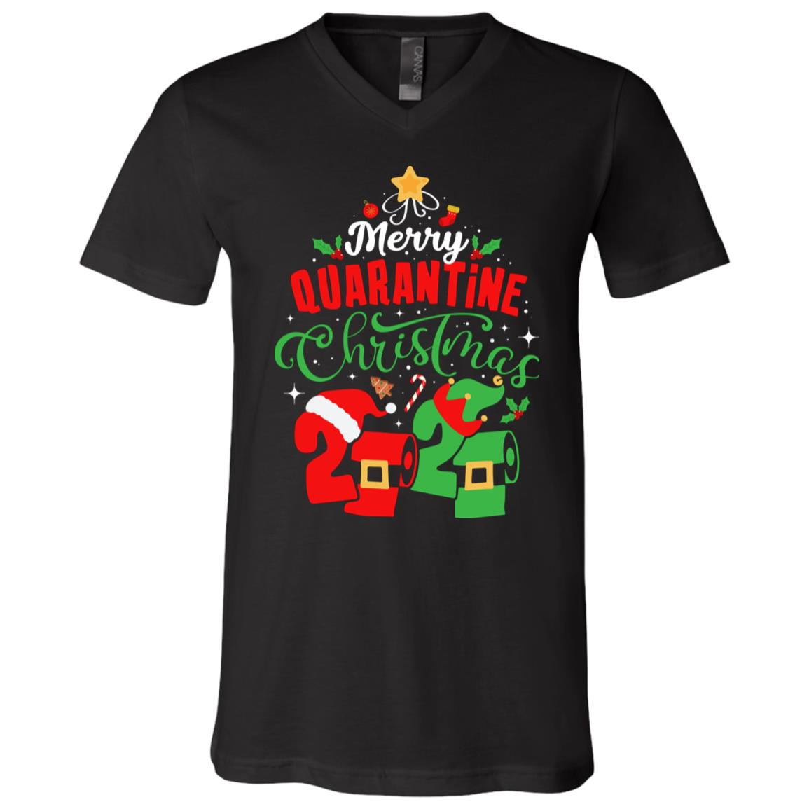 Merry Quarantine Christmas Funny Pandemic Christmas 2020 Family Matching Xmas T-shirt- V-neck, Black, V-Neck T-Shirt Merry Quarantine Christmas Funny Pandemic Christmas 2020 Family Matching Xmas T-shirt- V-neck, Black, V-Neck T-Shirt