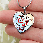 Daddy's Girl I Used To Be His Angel Butterflies Heart Pendant Necklace - Butterfly Father Daughter Necklace - Heart Luxury Necklace (Silver)