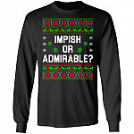 Impish or Admirable Belsnickel the Office Funny Christmas Ugly Christmas Sweater Long Sleeve, Black, Long Sleeve