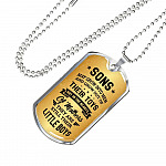 Sons May Grow into Men but in the Hearts of Mothers They Are Still Their Little Boys Dog Tag Pendant Necklace - Dog Tag (Silver)