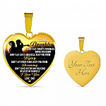 From Dad To My Daughter Don't Let Today Trouble Bring You Down Daughter Gift Heart Pendant Necklace - Heart Luxury Necklace (Gold Plated)