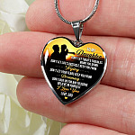 From Dad To My Daughter Don't Let Today Trouble Bring You Down Daughter Gift Heart Pendant Necklace - Heart Luxury Necklace (Silver)