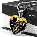 From Dad To My Daughter Don't Let Today Trouble Bring You Down Daughter Gift Heart Pendant Necklace - Heart Luxury Necklace (Silver)