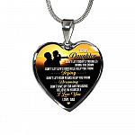From Dad To My Daughter Don't Let Today Trouble Bring You Down Daughter Gift Heart Pendant Necklace - Heart Luxury Necklace (Silver)