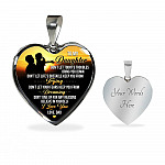 From Dad To My Daughter Don't Let Today Trouble Bring You Down Daughter Gift Heart Pendant Necklace - Heart Luxury Necklace (Silver)