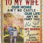 Personalized Photo To My Wife, White, Cozy Plush Fleece Blanket - 50x60