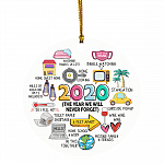 2020 The Year We Will Never Forget Decorative Christmas Ornament - Holiday Flat Circle Ornament, White, Circle Ornament 2020 The Year We Will Never Forget Decorative Christmas Ornament - Holiday Flat Circle Ornament, White, Circle Ornament