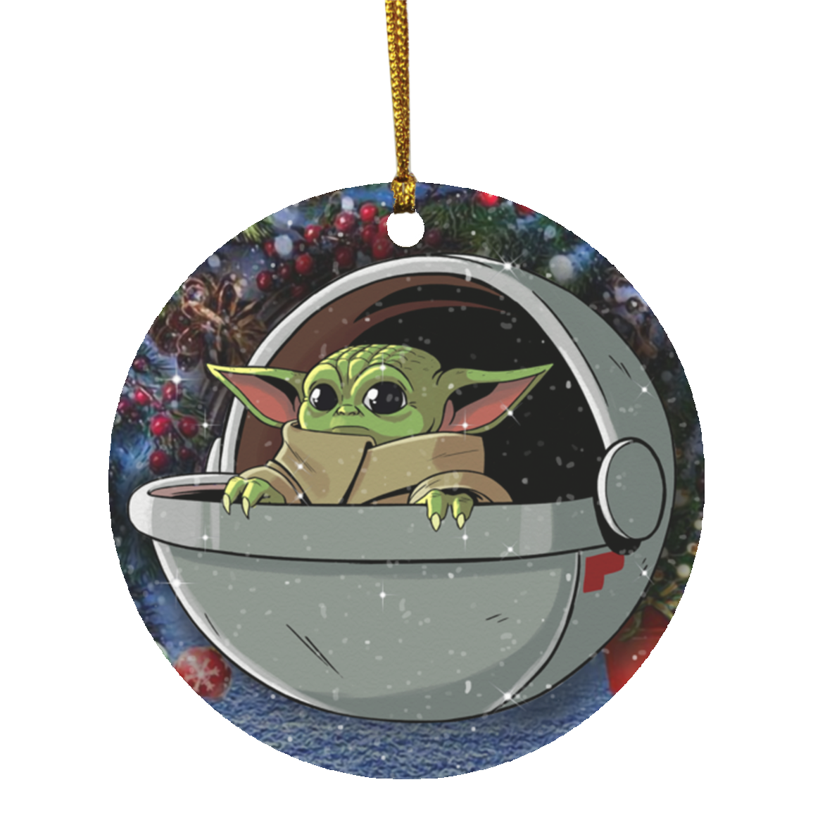 Baby Yoda Christmas Ornament Baby Yoda Funny Christmas Ornament CubeBik