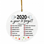 A Year To Remember The New Normal 2020 Personalized Christmas Ornament - Flat Circle Ornament, White, Circle Ornament