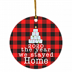 2020 the Year We Stayed Home Quarantine Christmas Ornaments Holiday Flat Circle Ornament, White, Circle Ornament 2020 the Year We Stayed Home Quarantine Christmas Ornaments Holiday Flat Circle Ornament, White, Circle Ornament