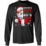Snow's Out Ho's Out Funny Santa Claus Christmas Hoodie - Sweatshirt - Long Sleeve, Black, Long Sleeve