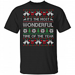 It's The Most Wonderful Time Of The Year Ugly Christmas T-Shirt - Ugly Christmas T-Shirt, Black, Unisex T-Shirt