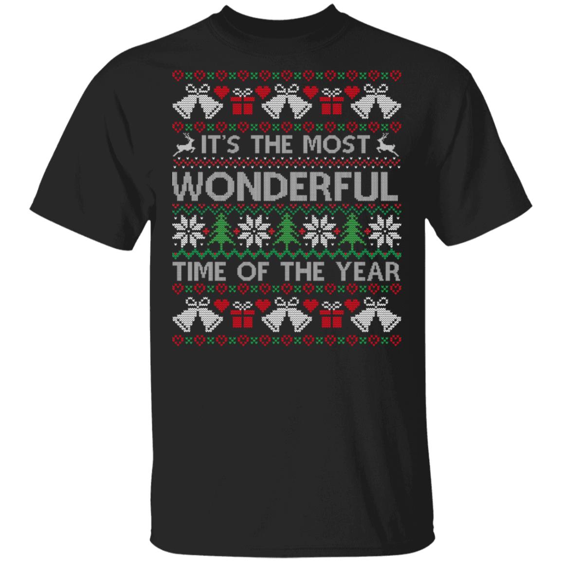It's The Most Wonderful Time Of The Year Ugly Christmas T-Shirt - Ugly Christmas T-Shirt, Black, Unisex T-Shirt