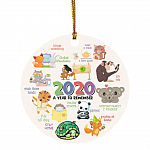 2020 A Year To Remember Online School Circle Christmas Ornament Keepsake - Online School Holiday Flat Ornament, White, Circle Ornament