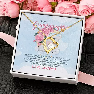 Grandma To My Granddaughter Once Upon A Time There Was A Little Girl Forever Love Pendant Necklace