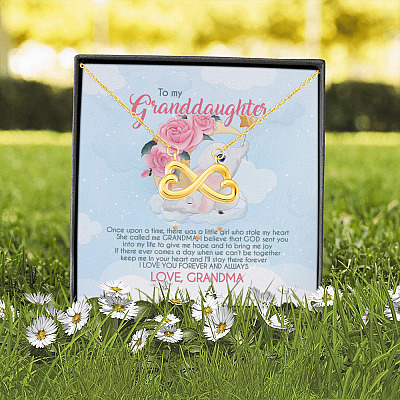 Alternative view of Grandma To My Granddaughter Once Upon A Time There Was A Little Girl Infinity Heart Pendant Necklace