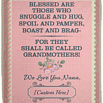 Personalized Blessed Are Those Who Snuggle And Hug We Love You Nana Fleece Blanket - Premium Sherpa Blanket, White, Cozy Plush Fleece Blanket - 50x60