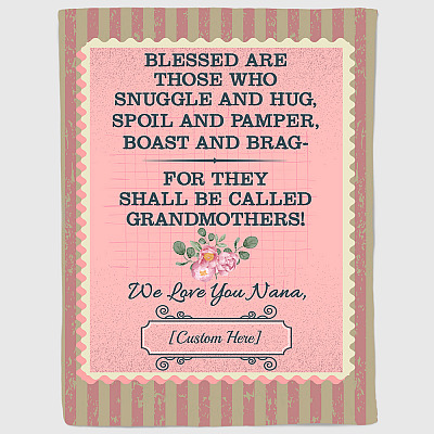 Alternative view of Personalized Blessed Are Those Who Snuggle And Hug We Love You Nana Fleece Blanket - Premium Sherpa Blanket