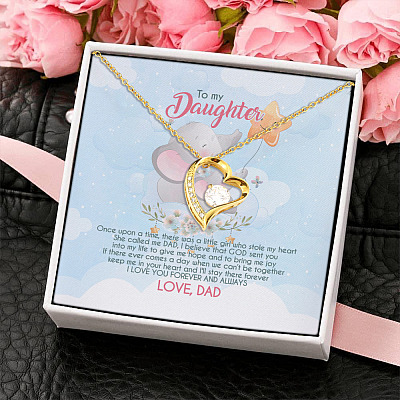 Dad To My Daughter Once Upon A Time There Was A Little Girl Forever Love Pendant Necklace