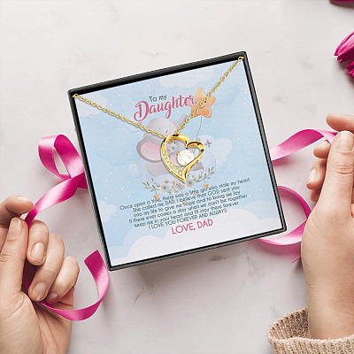 Alternative view of Dad To My Daughter Once Upon A Time There Was A Little Girl Forever Love Pendant Necklace