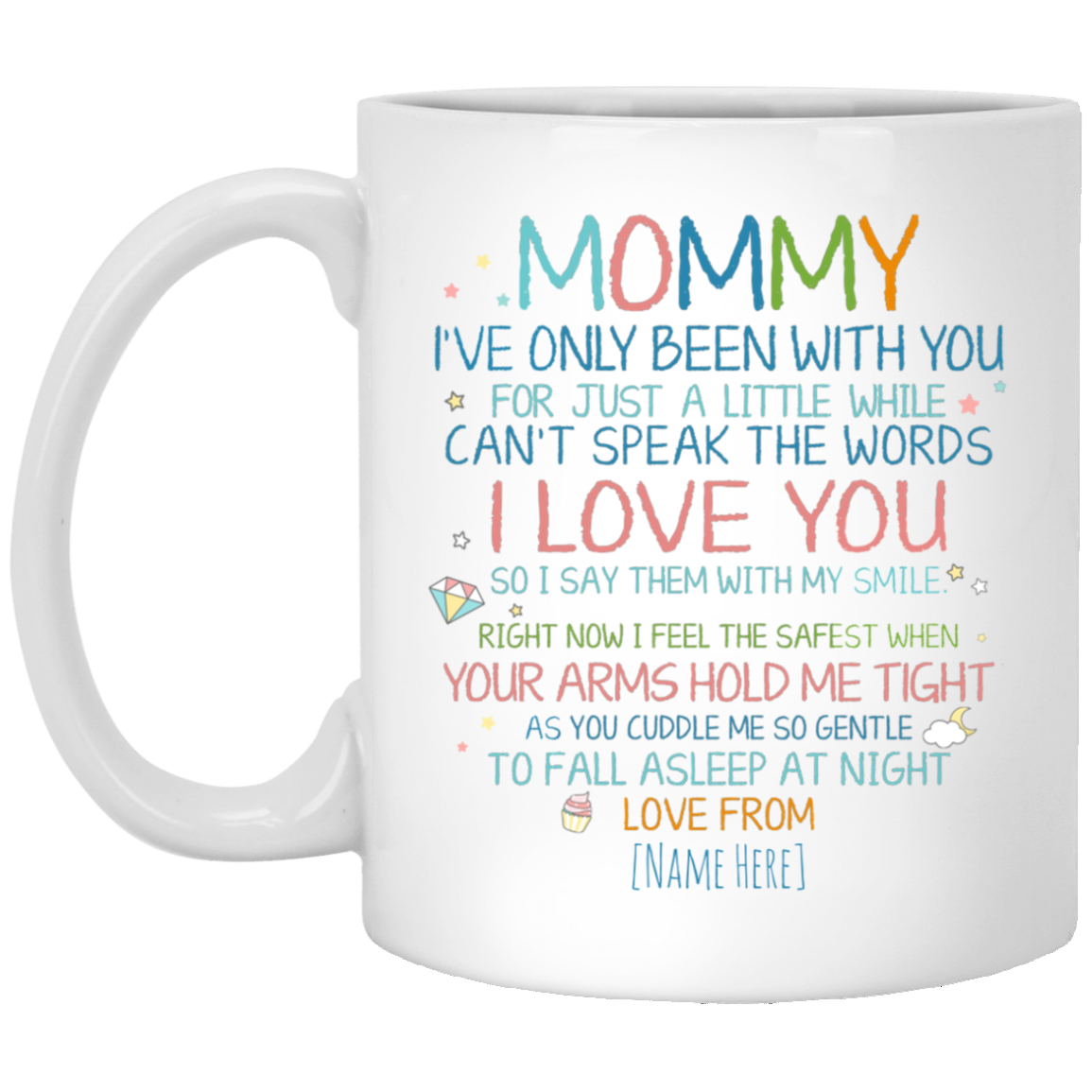 Personalized Mommy I've Only Been With You Ceramic Coffee Mug- Beer Stein - Water Bottle - Color Changing Mug, White, 11 oz. White Mug