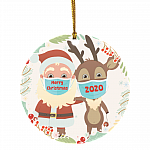 Merry Christmas 2020 Pandemic Circle Ornament Keepsake - Funny 2020 Pandemic Circle Ornament, White, Circle Ornament