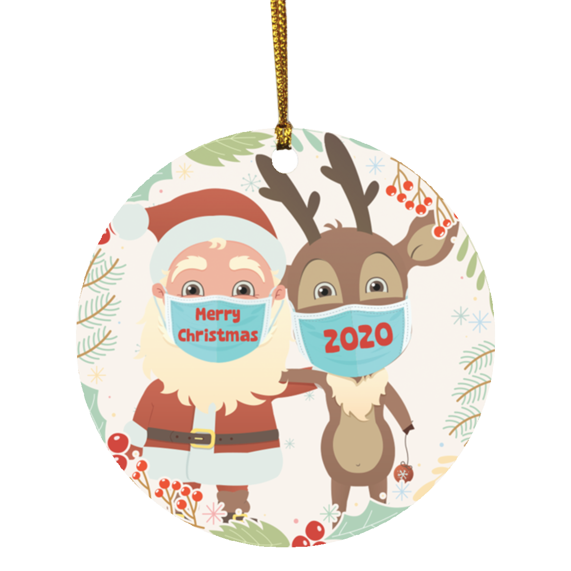 Merry Christmas 2020 Pandemic Circle Ornament Keepsake - Funny 2020 Pandemic Circle Ornament, White, Circle Ornament