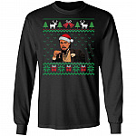 Santa Leonardo DiCaprio Wearing Santa Claus Hat Funny Ugly Christmas Hoodie - Sweatshirt - Long Sleeve Shirt, Black, Long Sleeve Santa Leonardo DiCaprio Wearing Santa Claus Hat Funny Ugly Christmas Hoodie - Sweatshirt - Long Sleeve Shirt, Black, Long Sleeve