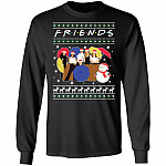 Friends TV Show Ugly Christmas Hoodie - Sweatshirt - Long Sleeve Shirt - Friends Santa Ugly Christmas Sweater, Black, Long Sleeve