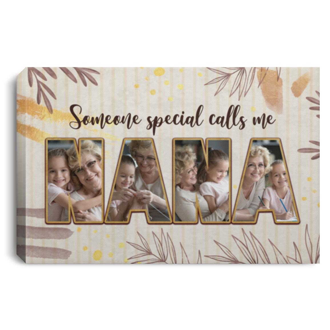 Personalized Photo Nana Throw Blanket, White, 0.75'' Framed Canvas