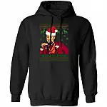 Leonardo Dicaprio Santa Christmas Shirt Funny Ugly Christmas Sweater Style Hoodie - Sweatshirt, Black, Hoodie