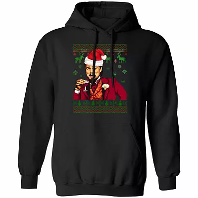 Leonardo Dicaprio Santa Christmas Shirt Funny Ugly Christmas Sweater Style Hoodie - Sweatshirt, Black, Hoodie