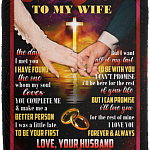 To My Wife The Day I Met You Fleece Blanket - Premium Sherpa Blanket - Woven Blanket - Gift For Wife, White, Cozy Plush Fleece Blanket - 50x60